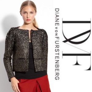 Nwot DIANE von FURSTENBERG Embellish Jacket Size L